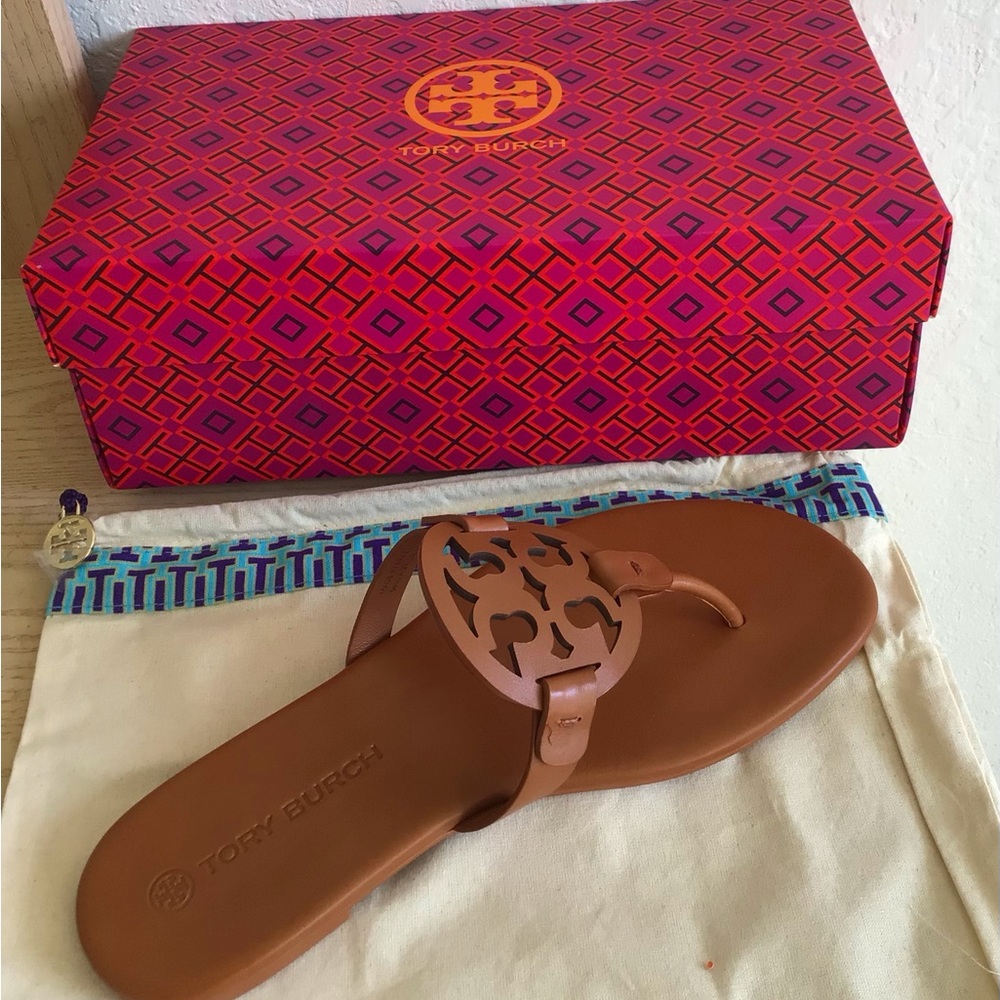 Tory Burch Miller Leather Sandals-New In Box With Dust Bag - Picture 2 of 14